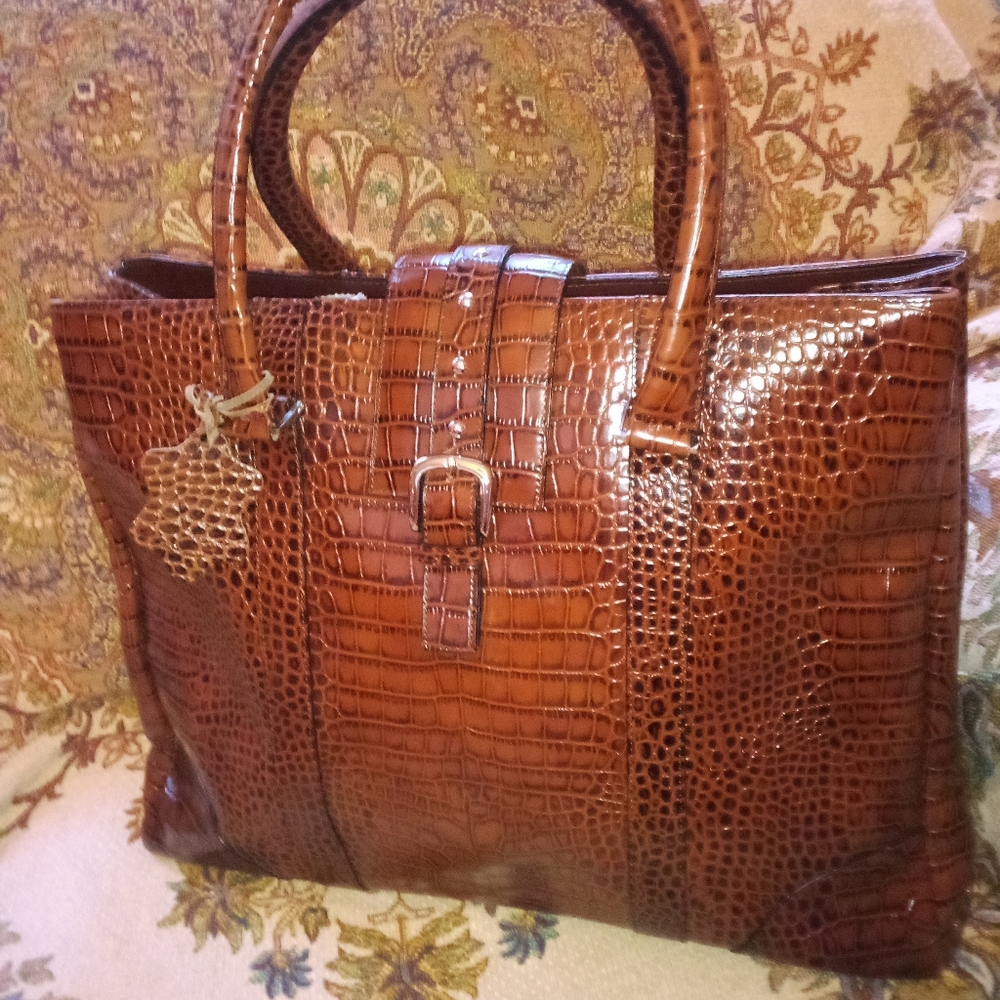 Charlie Lapson Croc Embossed Handbag
